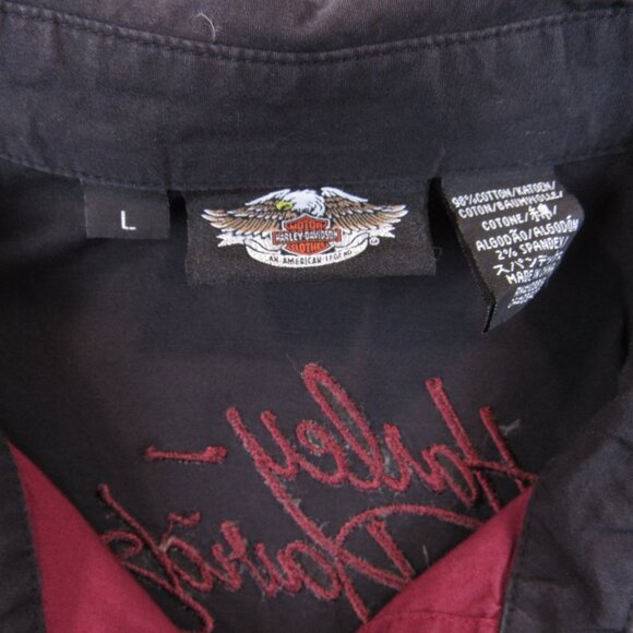 Harley Davidson Shop Mechanic Shirt Women's Size L - Picture 9 of 10